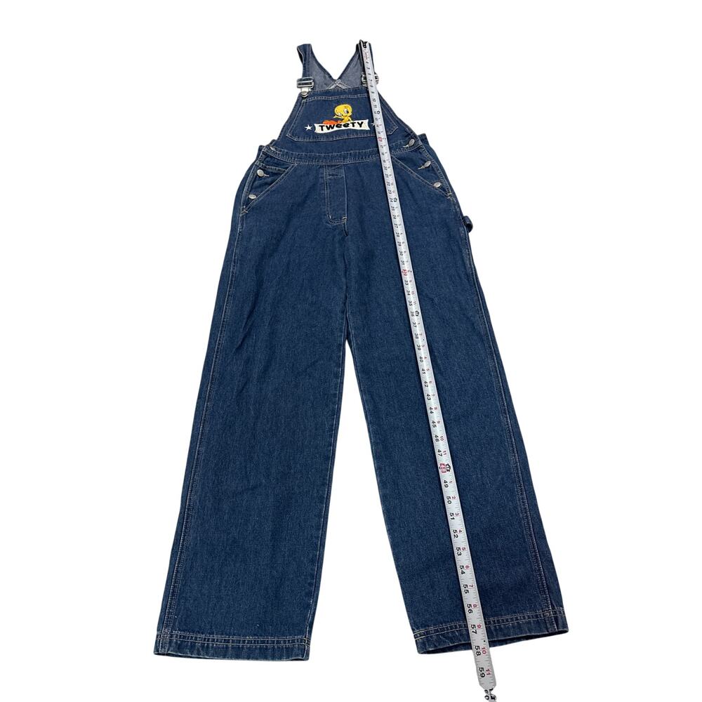 Tweety Bird Vintage Warner Bros Women’s Medium Denim Embroidered Overalls Retro - Picture 9 of 10